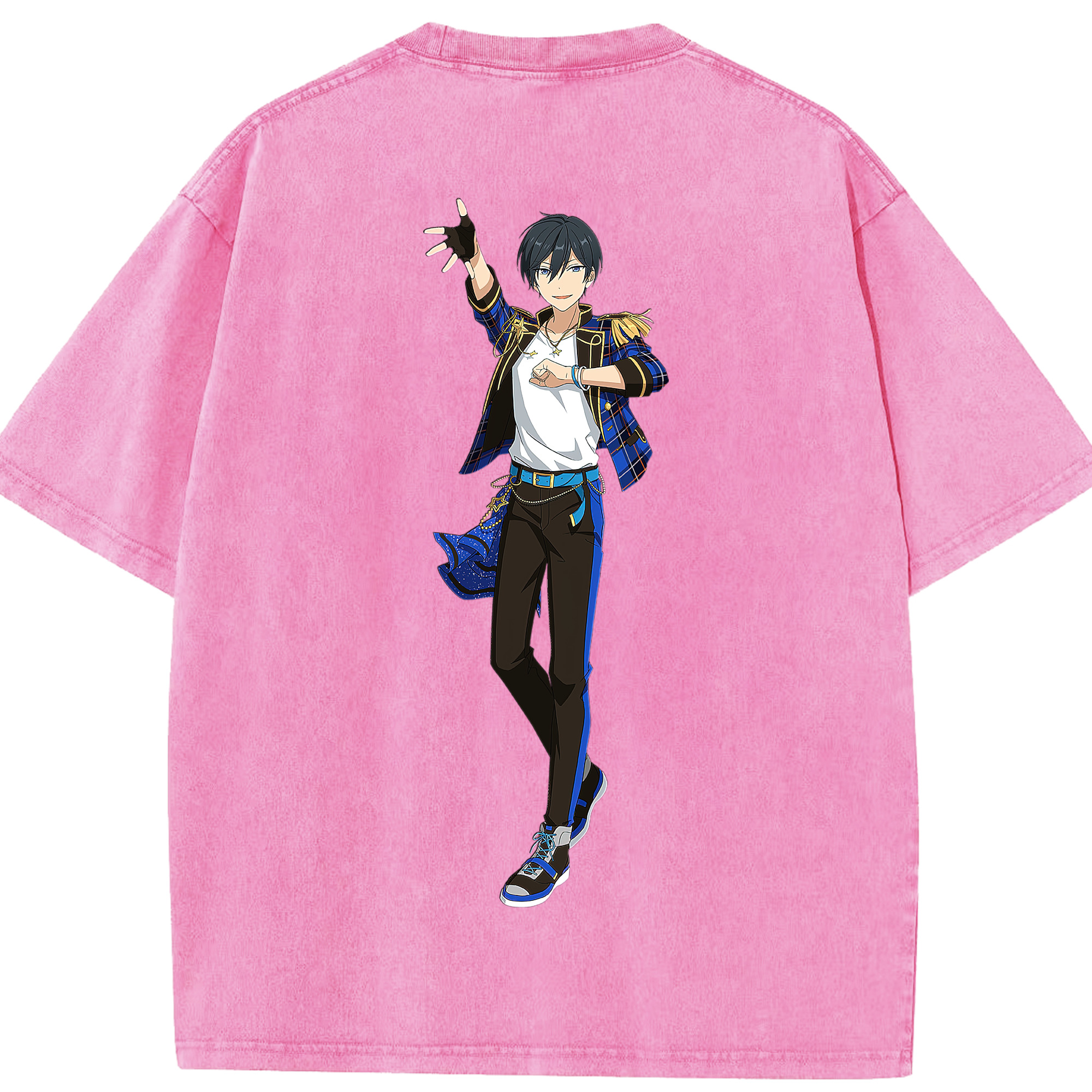 （画像用） あんさんぶるスターズ! Ensemble Stars 綿100% ヴィンテージ風 半袖Tシャツ（背面プリント）